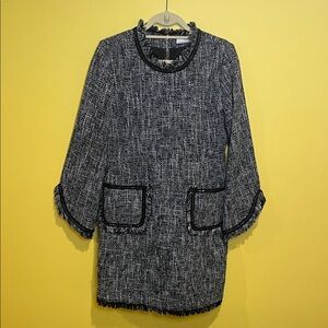 Hilary Radley for Katherine Barclay Black and White Tweed Dress